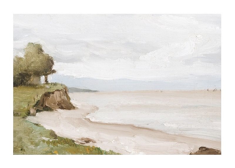 Beach Near Etretat By Jean-Baptiste-Camille Corot-12