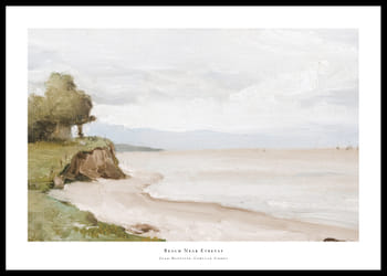 Poster Beach Near Etretat By Jean-Baptiste-Camille Corot