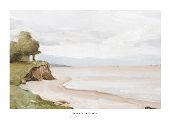 Poster Beach Near Etretat By Jean-Baptiste-Camille Corot