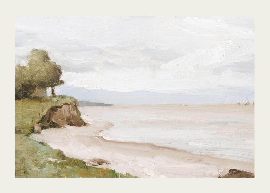 Beach Near Etretat By Jean-Baptiste-Camille Corot-12