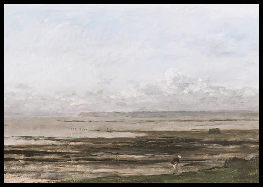 Beach At Ebb Tide By Charles-François Daubigny-12