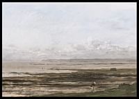 Beach At Ebb Tide By Charles-François Daubigny-2