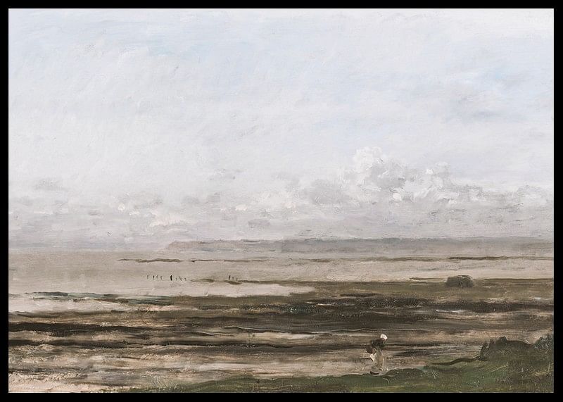 Beach At Ebb Tide By Charles-François Daubigny-12
