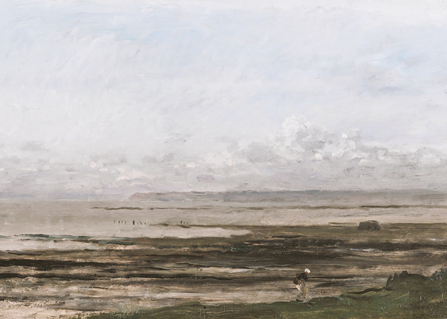 Beach At Ebb Tide By Charles-François Daubigny-12
