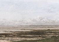 Beach At Ebb Tide By Charles-François Daubigny-3