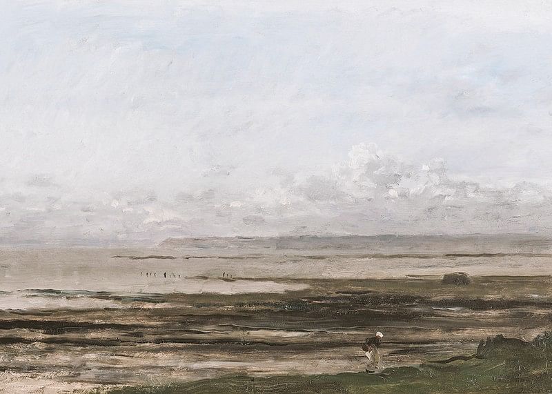 Beach At Ebb Tide By Charles-François Daubigny-12