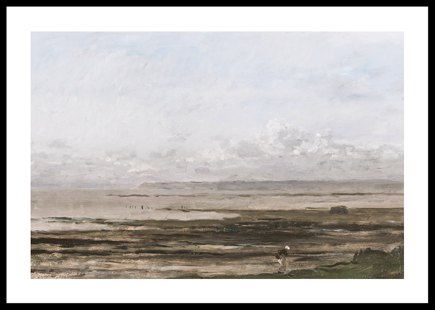 Beach At Ebb Tide By Charles-François Daubigny-12