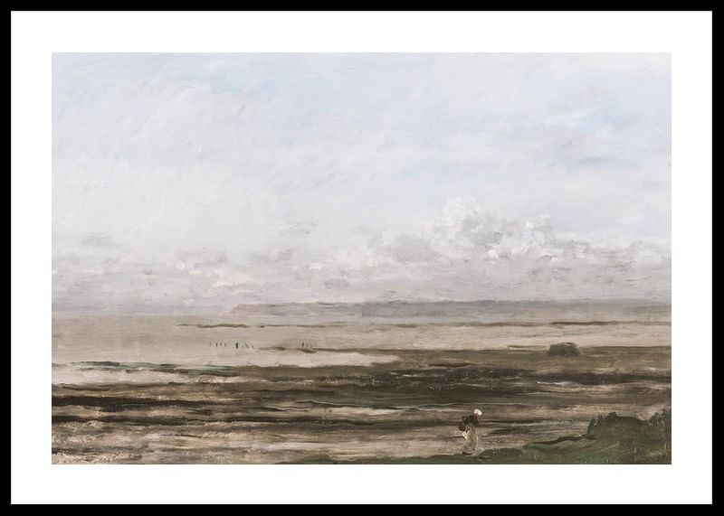 Beach At Ebb Tide By Charles-François Daubigny-12