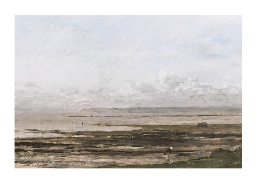 Beach At Ebb Tide By Charles-François Daubigny-12
