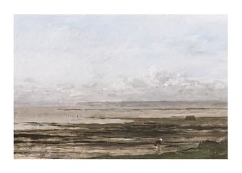 Poster Beach At Ebb Tide By Charles-François Daubigny