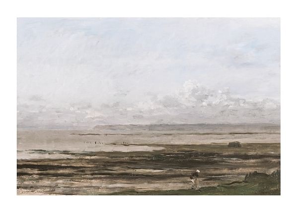 Plagát Beach At Ebb Tide By Charles-François Daubigny