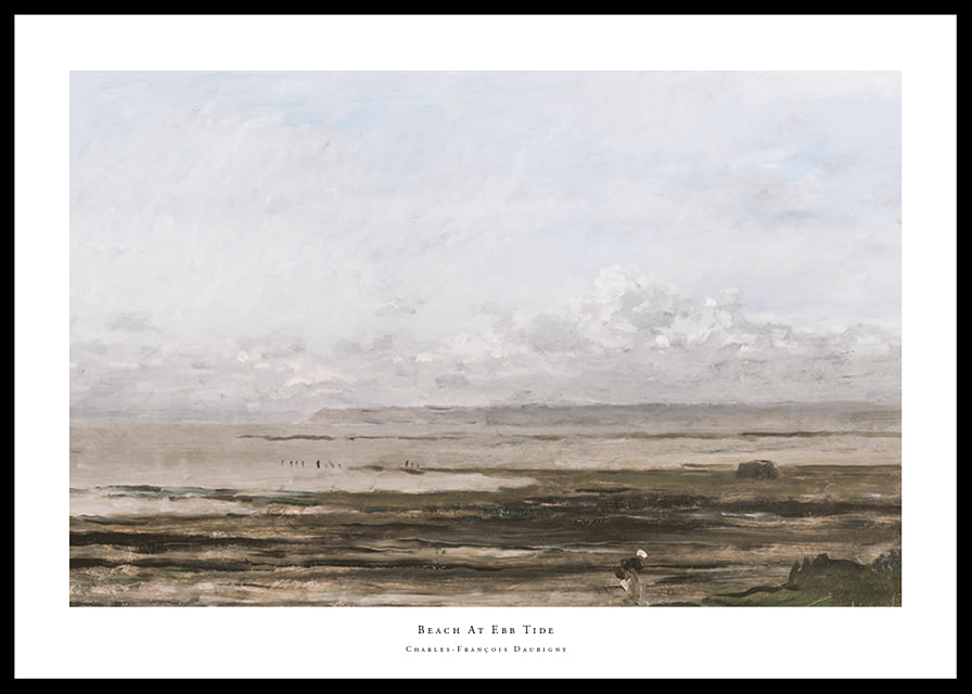 Beach At Ebb Tide By Charles-François Daubigny-12