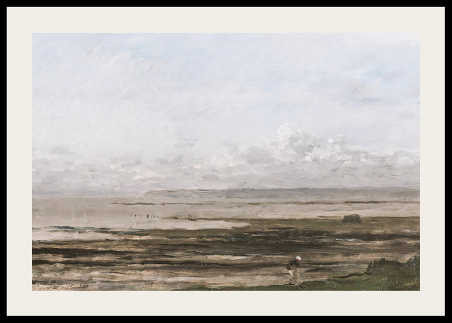 Beach At Ebb Tide By Charles-François Daubigny-12