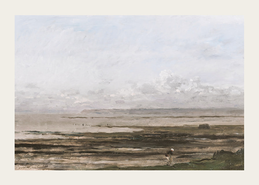 Beach At Ebb Tide By Charles-François Daubigny-12