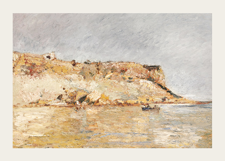 Cliff On The Water By Adolphe Monticelli-12