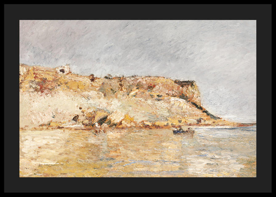 Cliff On The Water By Adolphe Monticelli-12