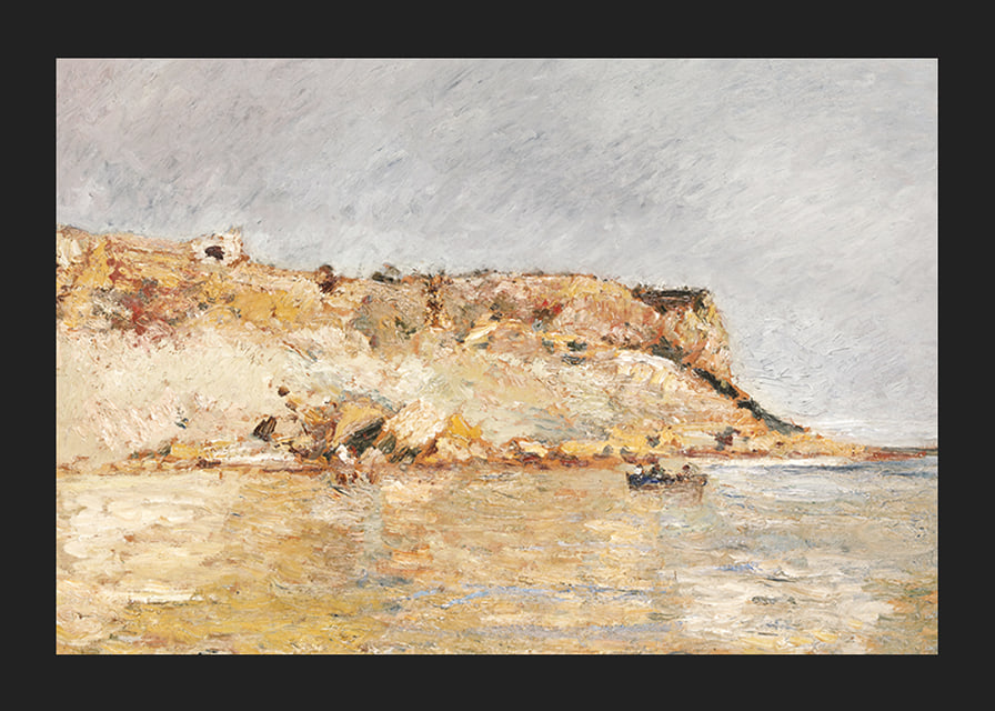 Cliff On The Water By Adolphe Monticelli-12