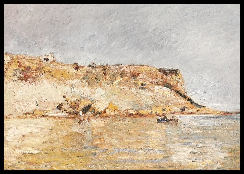 Cliff On The Water By Adolphe Monticelli-12