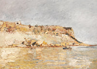 Cliff On The Water By Adolphe Monticelli-9