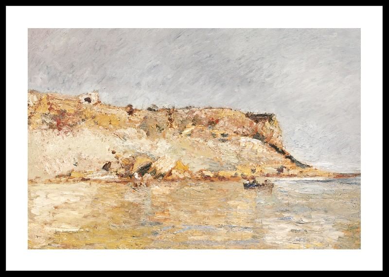 Cliff On The Water By Adolphe Monticelli-12