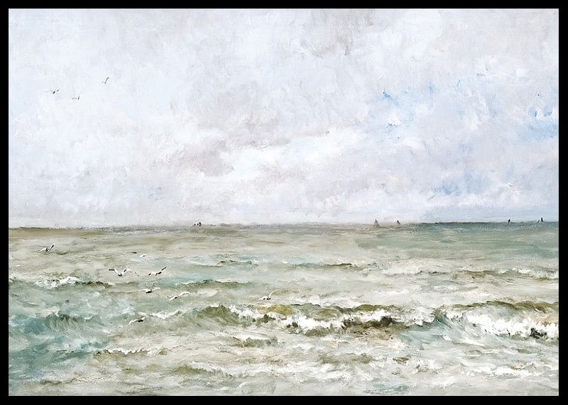 Seascape By Charles-François Daubigny-12