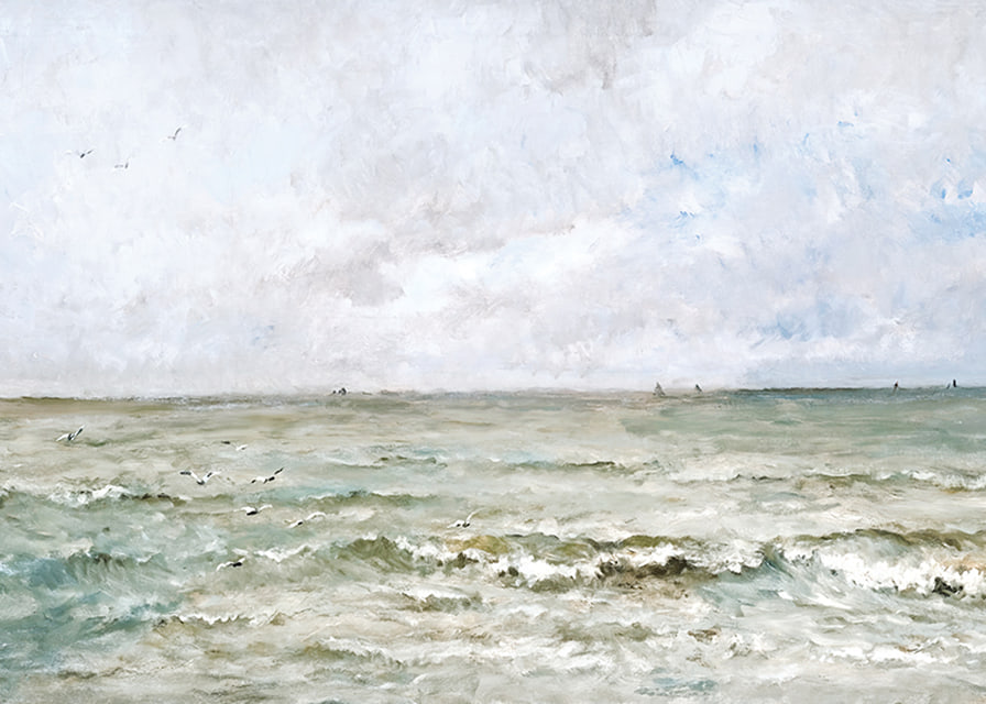 Seascape By Charles-François Daubigny-12