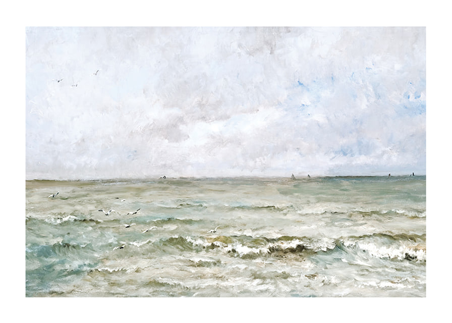Seascape By Charles-François Daubigny-12