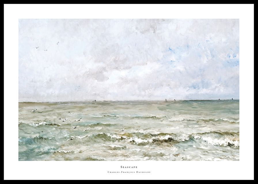 Seascape By Charles-François Daubigny-12