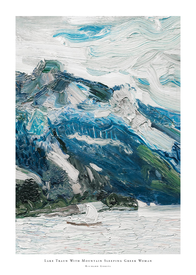 Lake Traun With Mountain Sleeping Greek Woman By Richard Gerstl-12