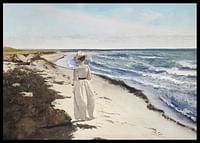 Dame Ved Karrebæksminde Strand By Laurits Andersen Ring-2