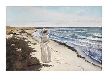 Poster Dame Ved Karrebæksminde Strand By Laurits Andersen Ring