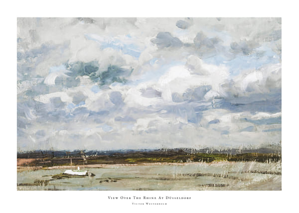 Plakatas View Over The Rhine At Düsseldorf By Victor Westerholm