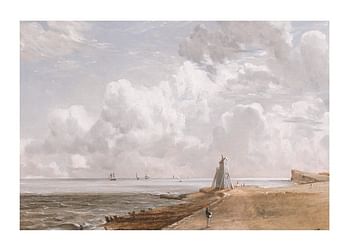 Póster Harwich The Low Lighthouse And Beacon Hill By John Constable