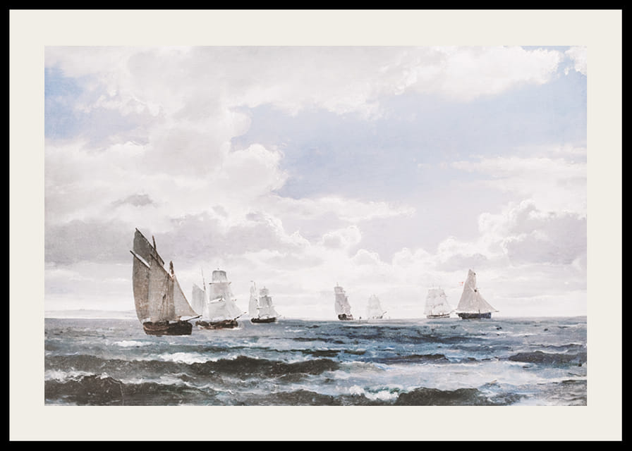 Sejlskibe I Sundet Syd For Kronborg By Carl Frederik Sørensen-12