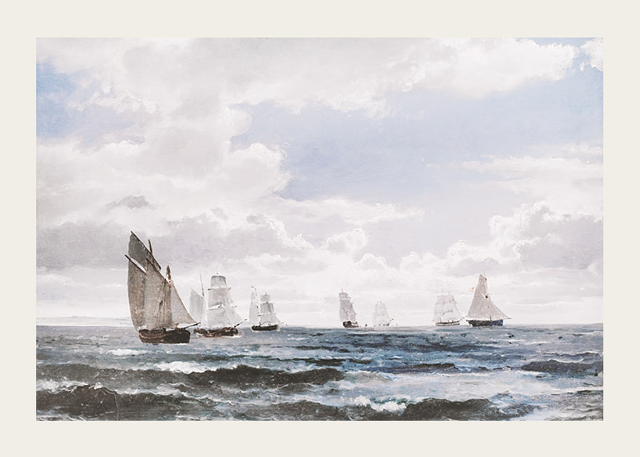 Sejlskibe I Sundet Syd For Kronborg By Carl Frederik Sørensen-12