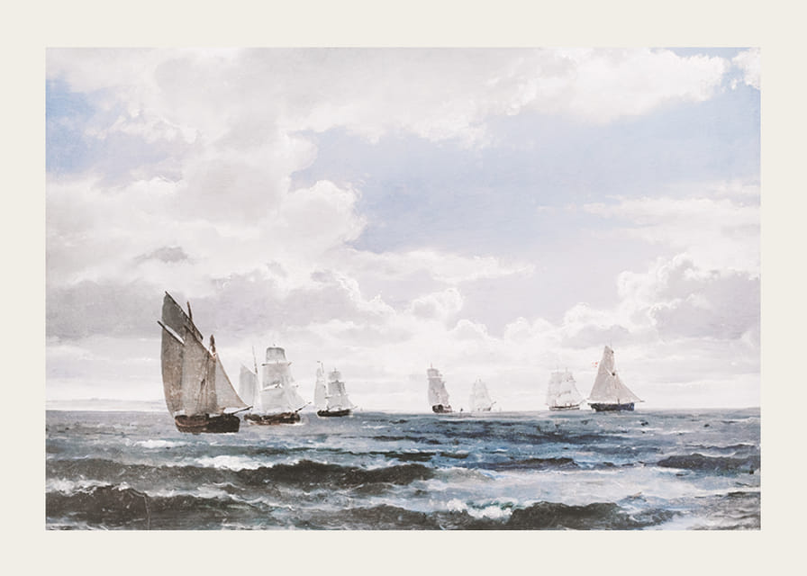 Sejlskibe I Sundet Syd For Kronborg By Carl Frederik Sørensen-12