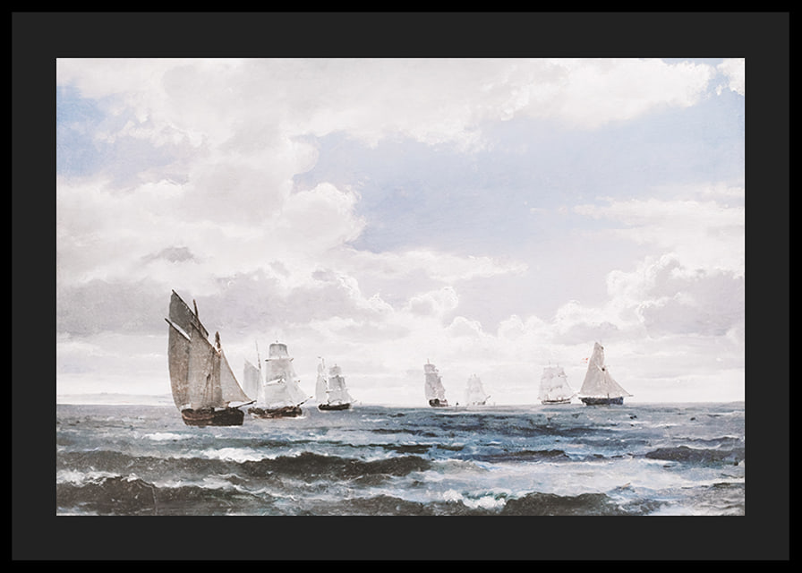 Sejlskibe I Sundet Syd For Kronborg By Carl Frederik Sørensen-12