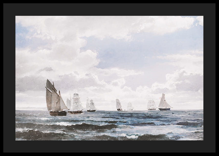 Sejlskibe I Sundet Syd For Kronborg By Carl Frederik Sørensen-12