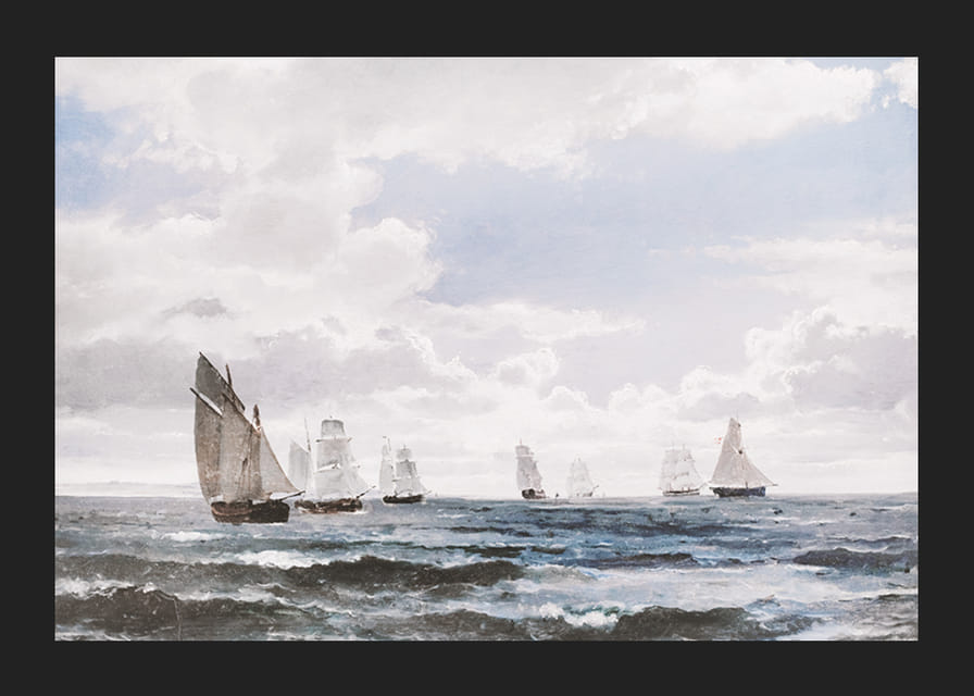 Sejlskibe I Sundet Syd For Kronborg By Carl Frederik Sørensen-12