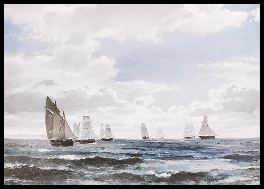 Sejlskibe I Sundet Syd For Kronborg By Carl Frederik Sørensen-12