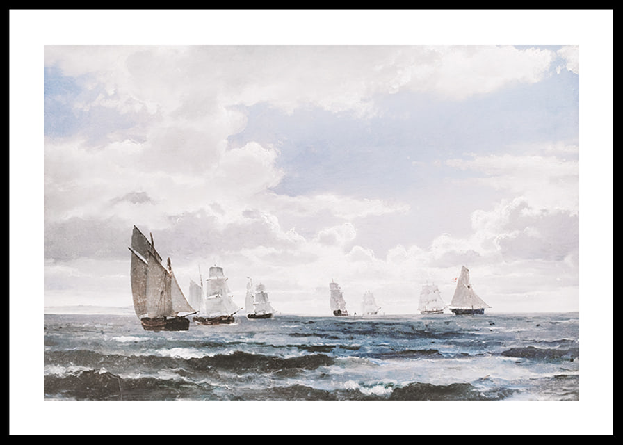 Sejlskibe I Sundet Syd For Kronborg By Carl Frederik Sørensen-12