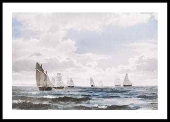 Poster Sejlskibe I Sundet Syd For Kronborg By Carl Frederik Sørensen