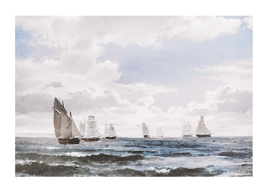 Sejlskibe I Sundet Syd For Kronborg By Carl Frederik Sørensen-12