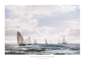 Poster Sejlskibe I Sundet Syd For Kronborg By Carl Frederik Sørensen