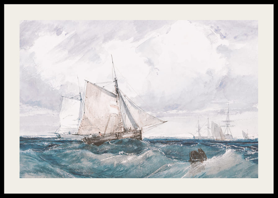 A Cutter And Other Shipping In A Breeze By Richard Parkes Bonington-12