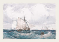 A Cutter And Other Shipping In A Breeze By Richard Parkes Bonington-5