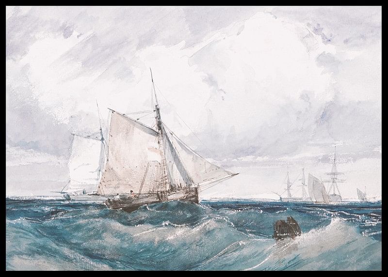 A Cutter And Other Shipping In A Breeze By Richard Parkes Bonington-12