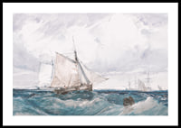 A Cutter And Other Shipping In A Breeze By Richard Parkes Bonington-2