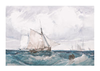 A Cutter And Other Shipping In A Breeze By Richard Parkes Bonington-3