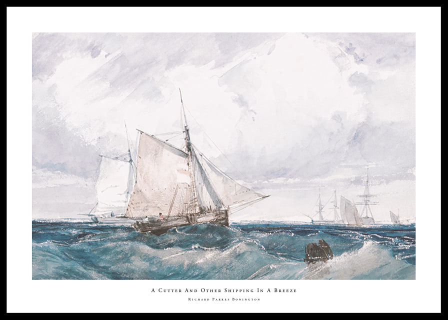 A Cutter And Other Shipping In A Breeze By Richard Parkes Bonington-12